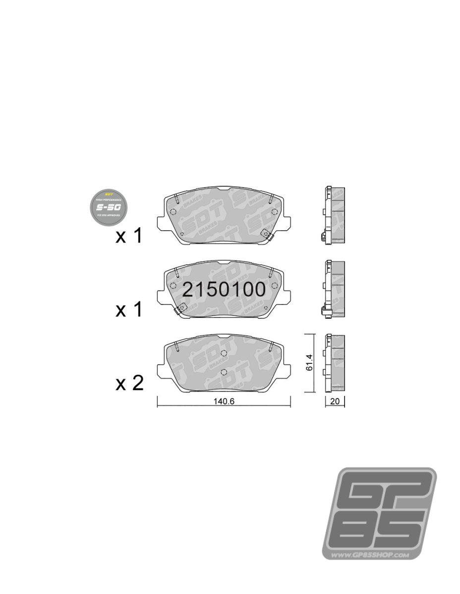 FRONT – PASTILHAS DE TRAVÃO HIGH PERFORMANCE S50 HYUNDAI I30N PERFORMANCE 2.0 T-GDI - Image 2